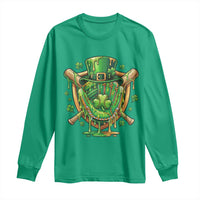 Slimy Shamrock Baseball Glove Long Sleeve Shirt St Patricks Day Gift
