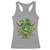 Slimy Shamrock Baseball Glove Racerback Tank Top St Patricks Day Gift