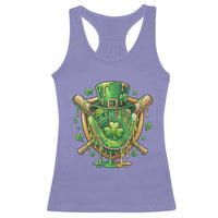 Slimy Shamrock Baseball Glove Racerback Tank Top St Patricks Day Gift