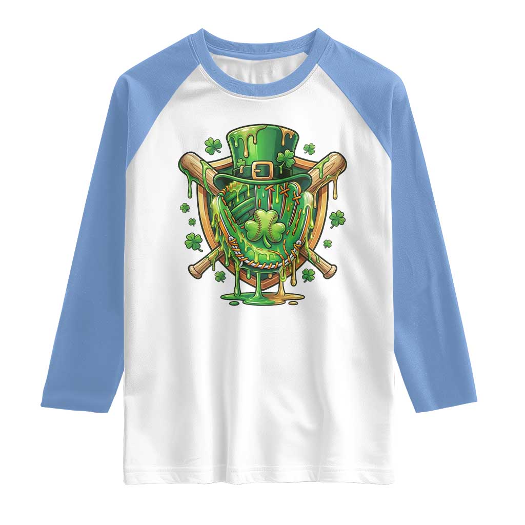 Slimy Shamrock Baseball Glove Raglan Shirt St Patricks Day Gift