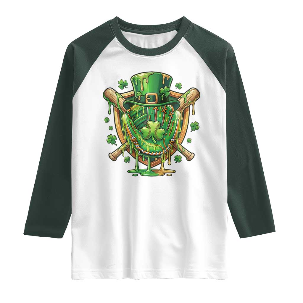 Slimy Shamrock Baseball Glove Raglan Shirt St Patricks Day Gift