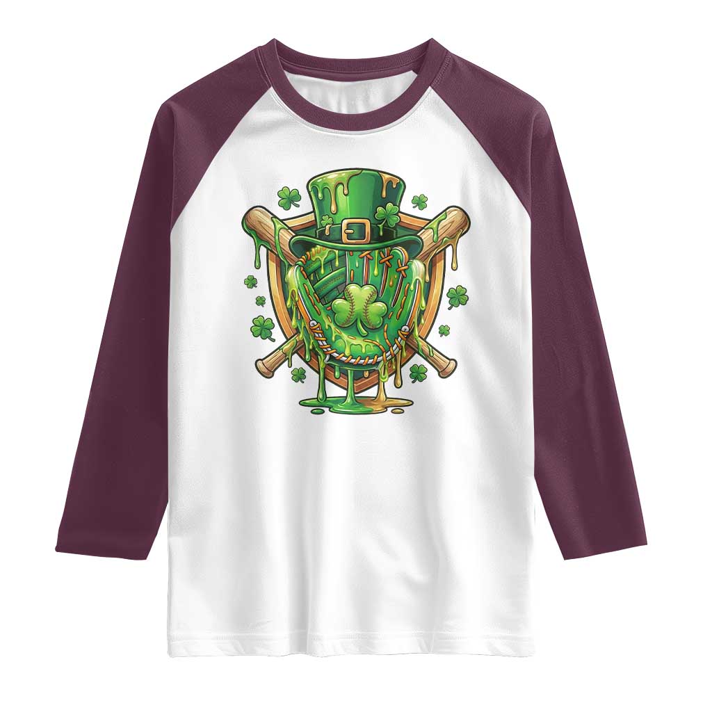 Slimy Shamrock Baseball Glove Raglan Shirt St Patricks Day Gift