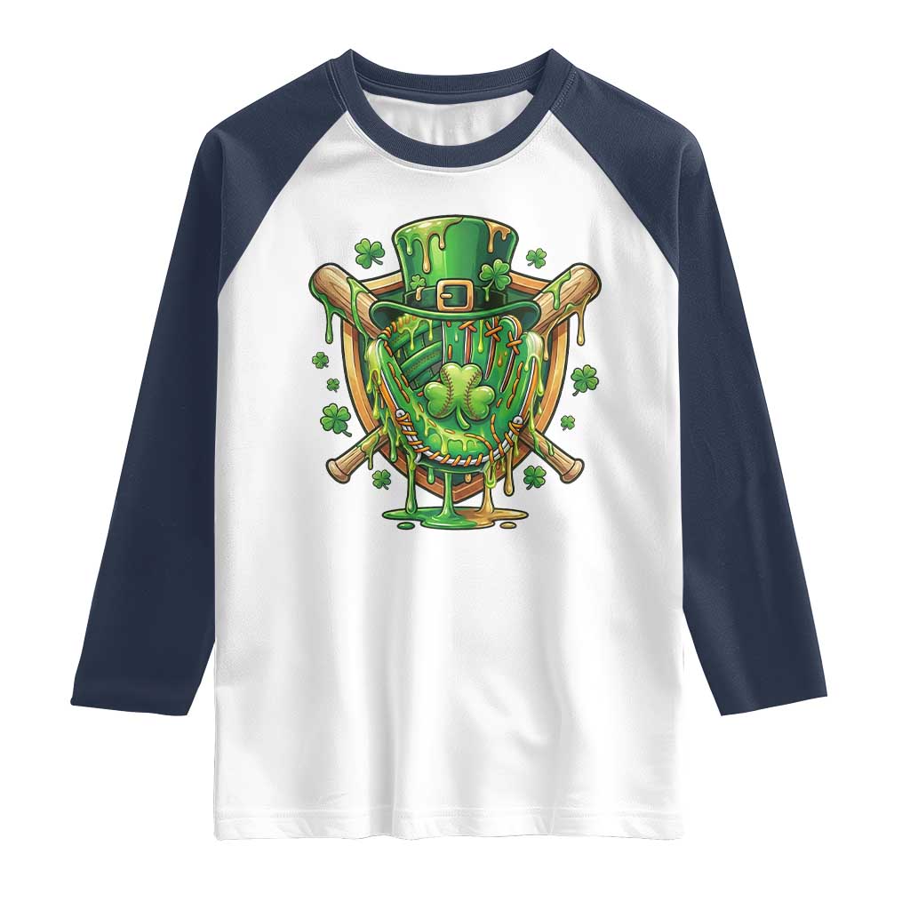 Slimy Shamrock Baseball Glove Raglan Shirt St Patricks Day Gift