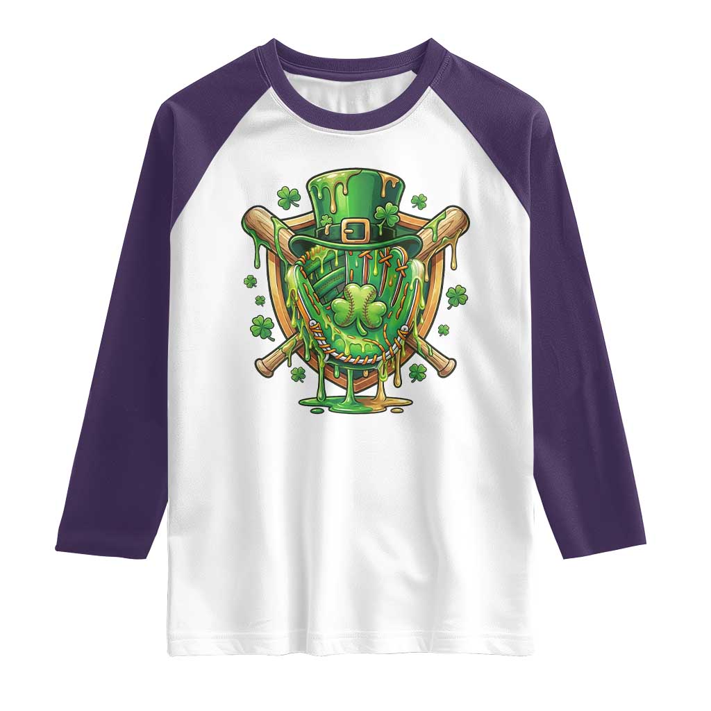 Slimy Shamrock Baseball Glove Raglan Shirt St Patricks Day Gift