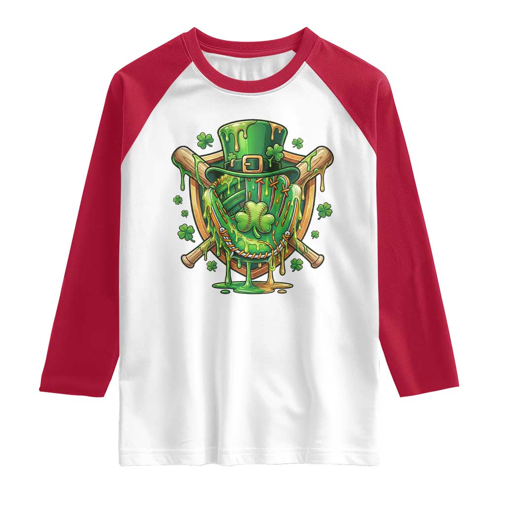 Slimy Shamrock Baseball Glove Raglan Shirt St Patricks Day Gift