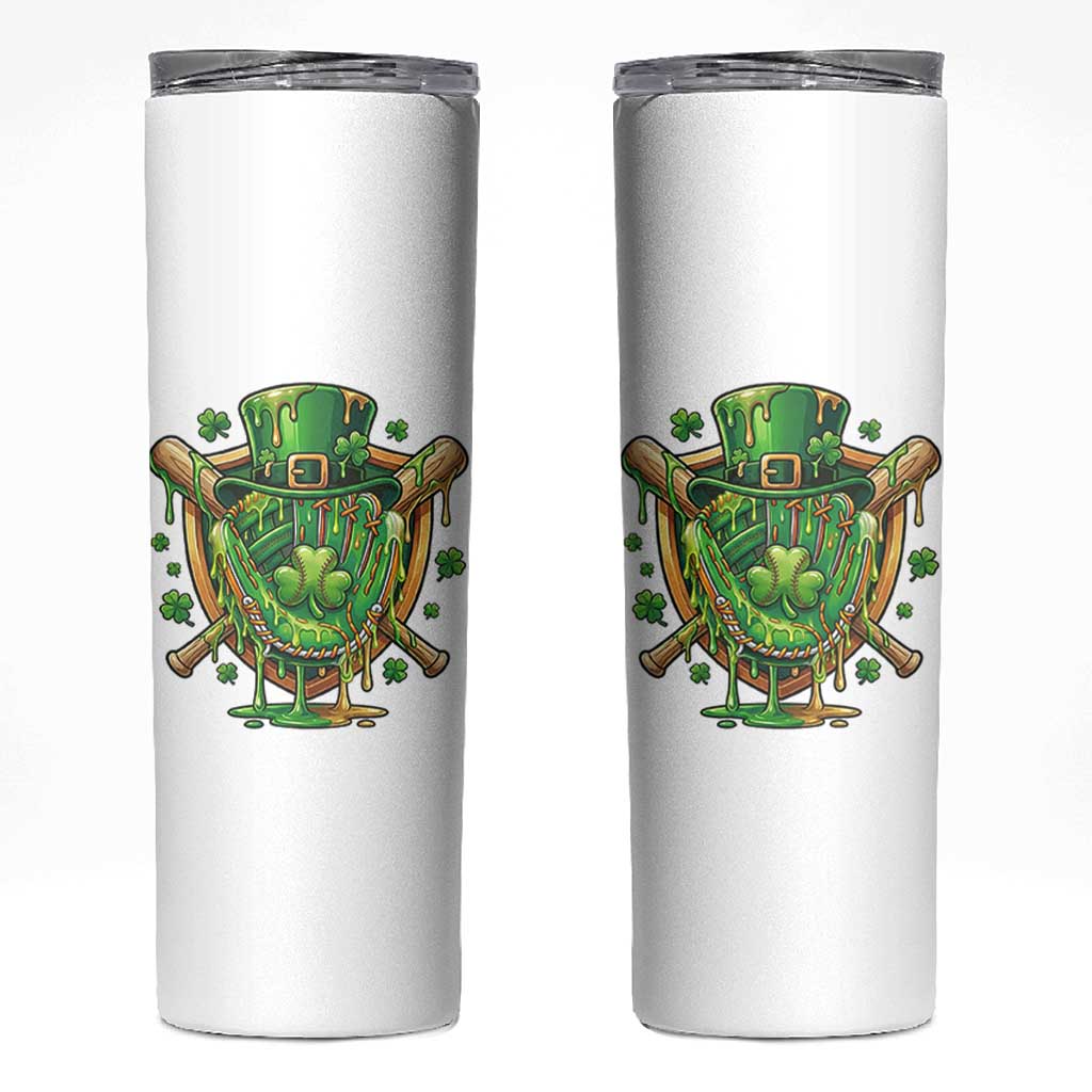 Slimy Shamrock Baseball Glove Skinny Tumbler St Patricks Day Gift