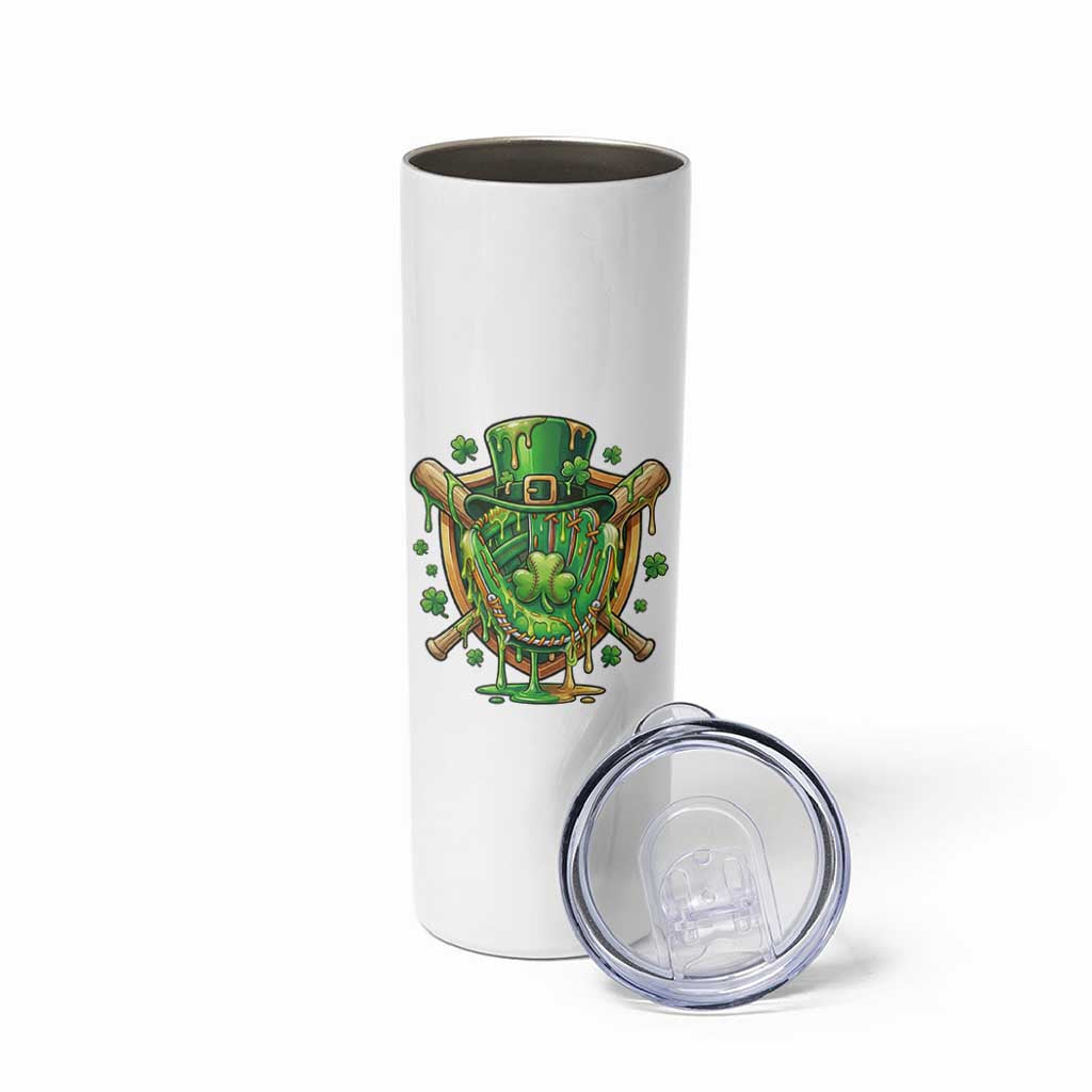 Slimy Shamrock Baseball Glove Skinny Tumbler St Patricks Day Gift