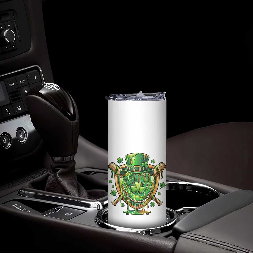 Slimy Shamrock Baseball Glove Skinny Tumbler St Patricks Day Gift