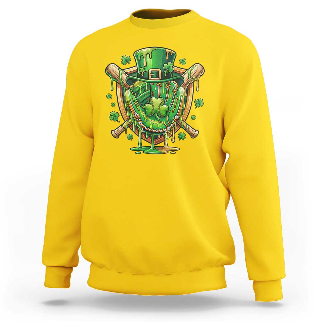 Slimy Shamrock Baseball Glove Sweatshirt St Patricks Day Gift