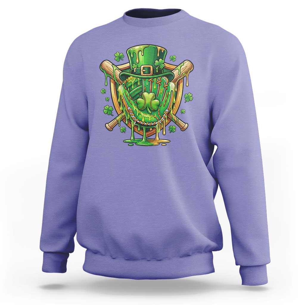 Slimy Shamrock Baseball Glove Sweatshirt St Patricks Day Gift