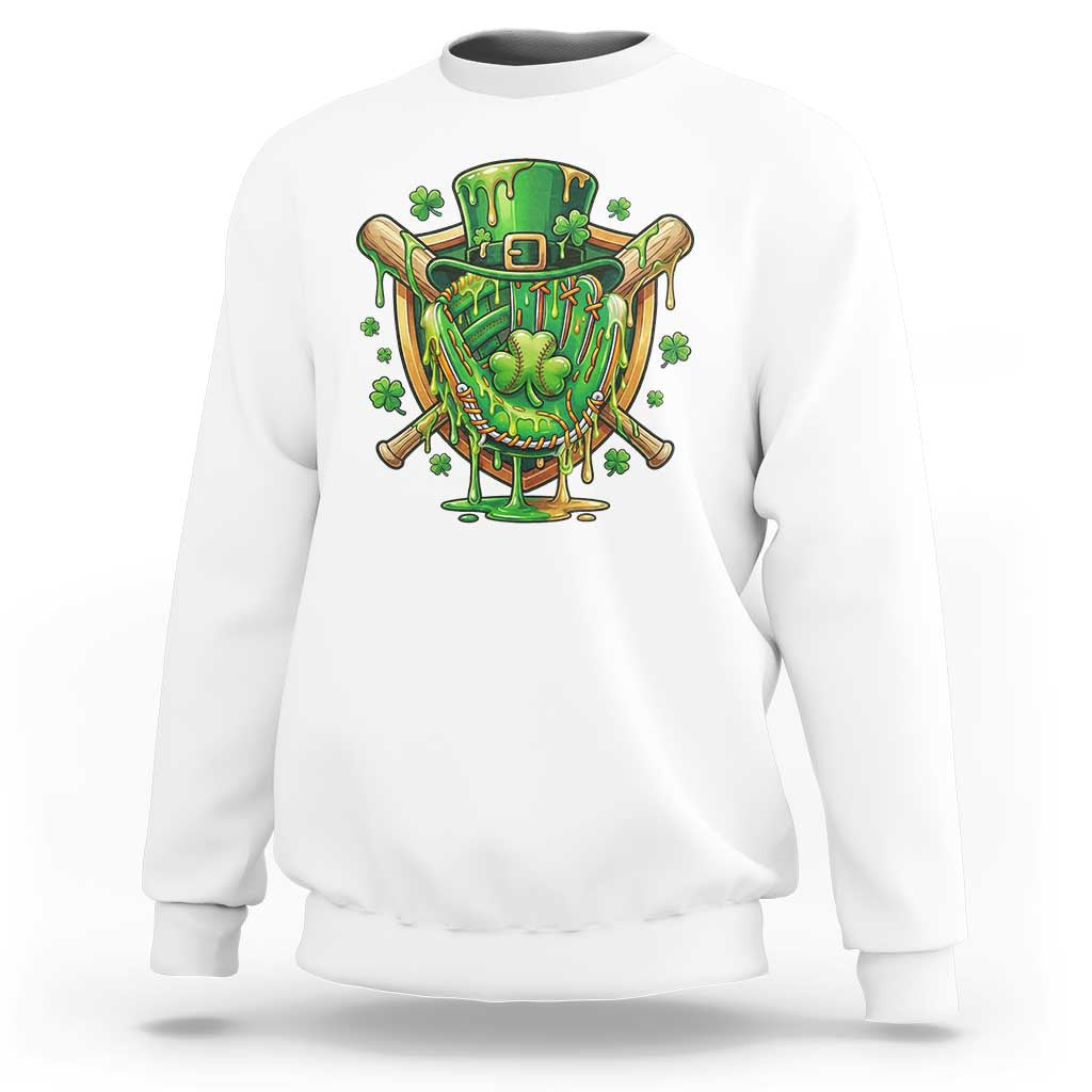 Slimy Shamrock Baseball Glove Sweatshirt St Patricks Day Gift