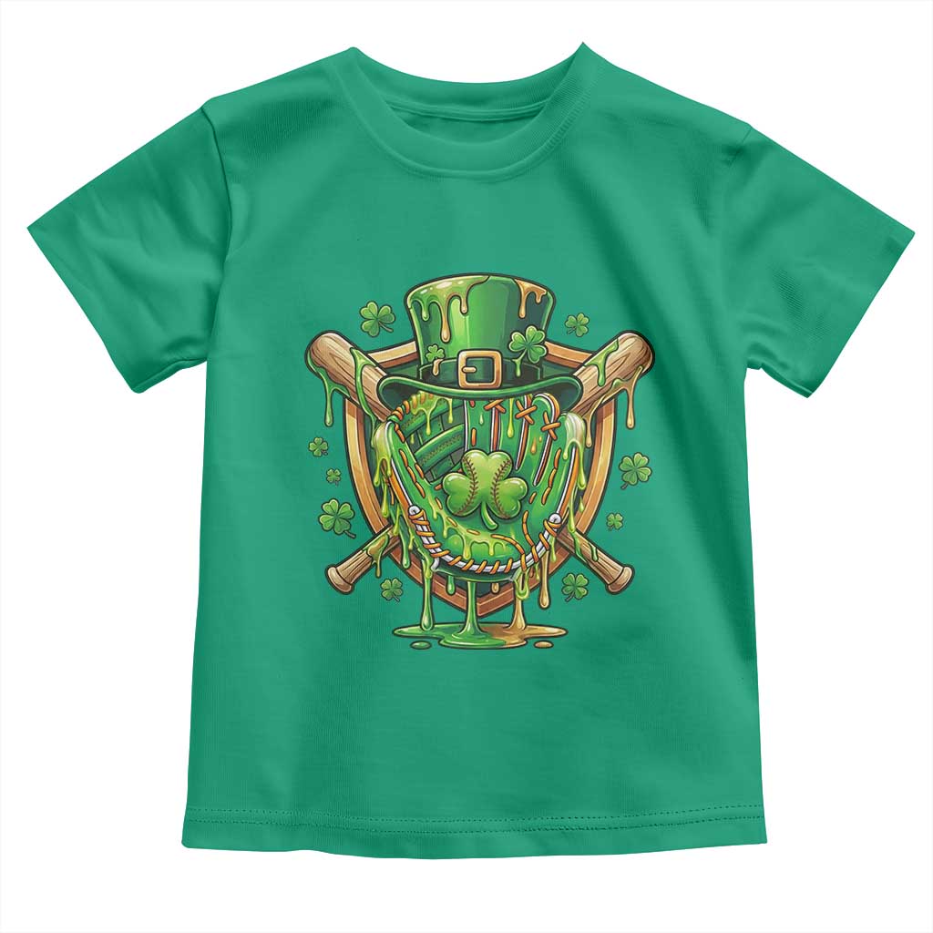 Slimy Shamrock Baseball Glove Toddler T Shirt St Patricks Day Gift