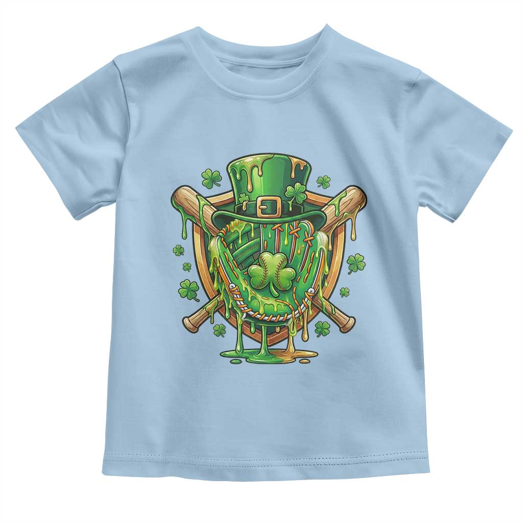 Slimy Shamrock Baseball Glove Toddler T Shirt St Patricks Day Gift