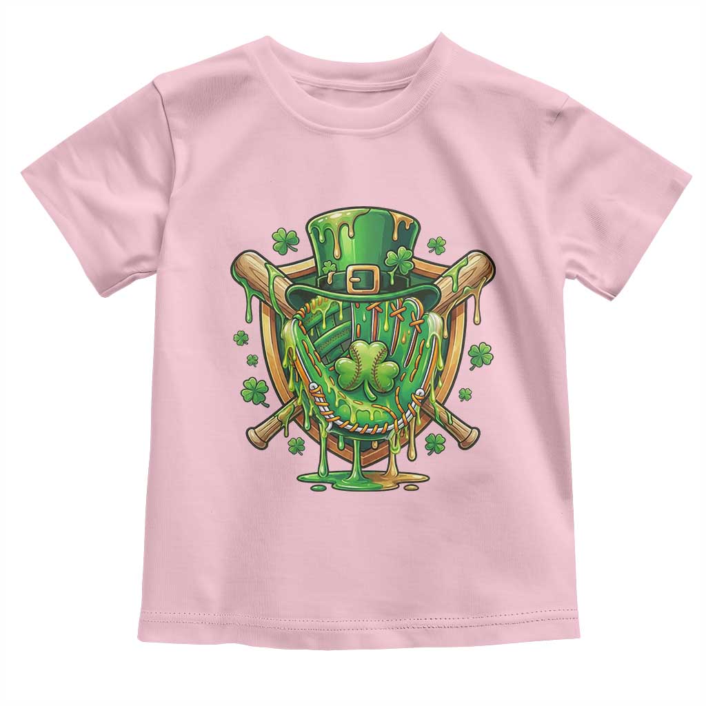 Slimy Shamrock Baseball Glove Toddler T Shirt St Patricks Day Gift
