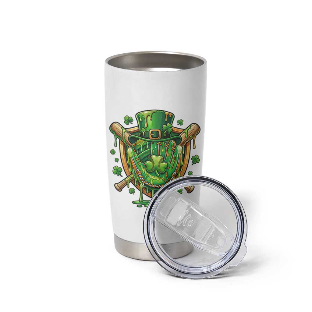 Slimy Shamrock Baseball Glove Tumbler Cup St Patricks Day Gift