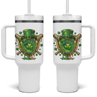 Slimy Shamrock Baseball Glove Tumbler With Handle St Patricks Day Gift