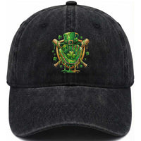 Slimy Shamrock Baseball Glove Washed Cotton Baseball Cap St Patricks Day Gift