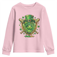 Slimy Shamrock Baseball Glove Youth Sweatshirt St Patricks Day Gift