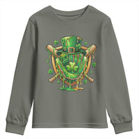Slimy Shamrock Baseball Glove Youth Sweatshirt St Patricks Day Gift