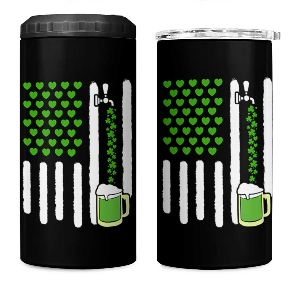 St Patricks Day Irish American Pride Gift 4 in 1 Can Cooler Tumbler