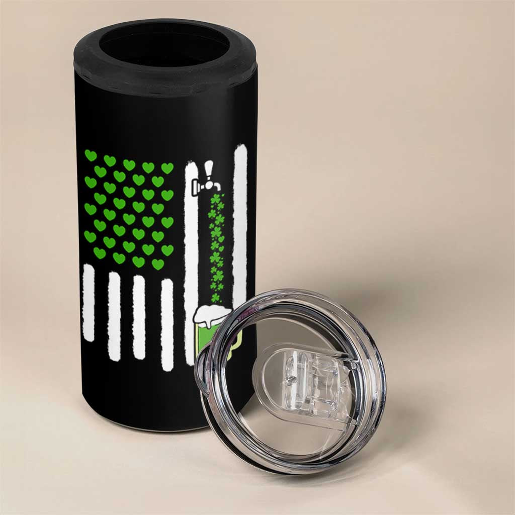 St Patricks Day Irish American Pride Gift 4 in 1 Can Cooler Tumbler