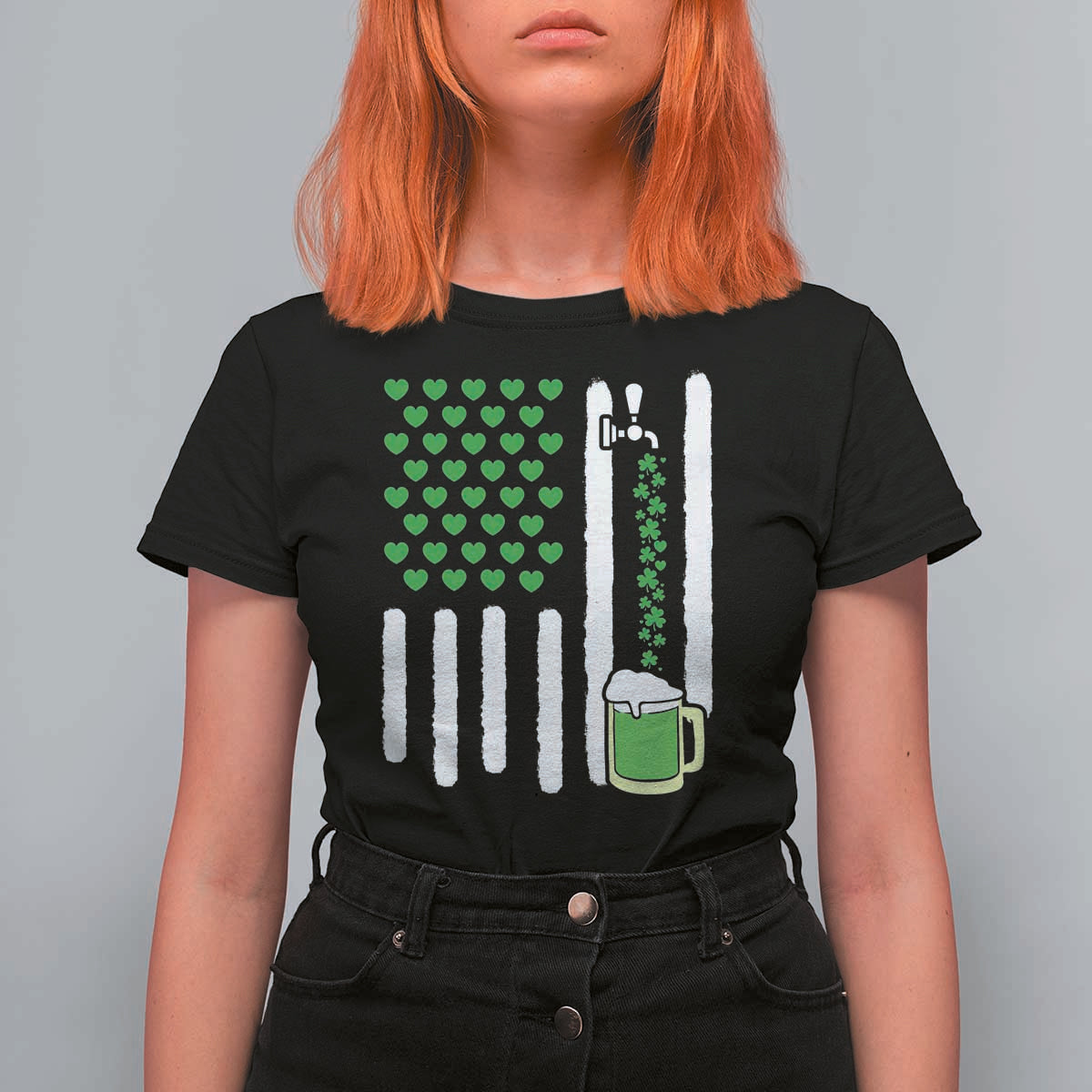 St Patricks Day Irish American Pride Gift T Shirt For Women