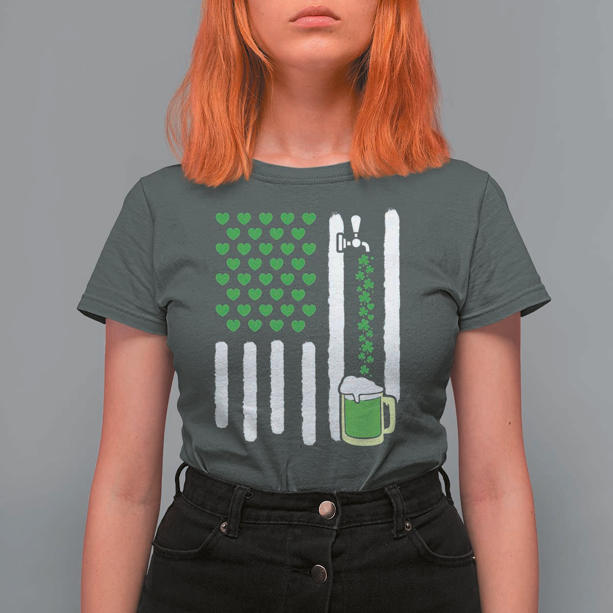 St Patricks Day Irish American Pride Gift T Shirt For Women