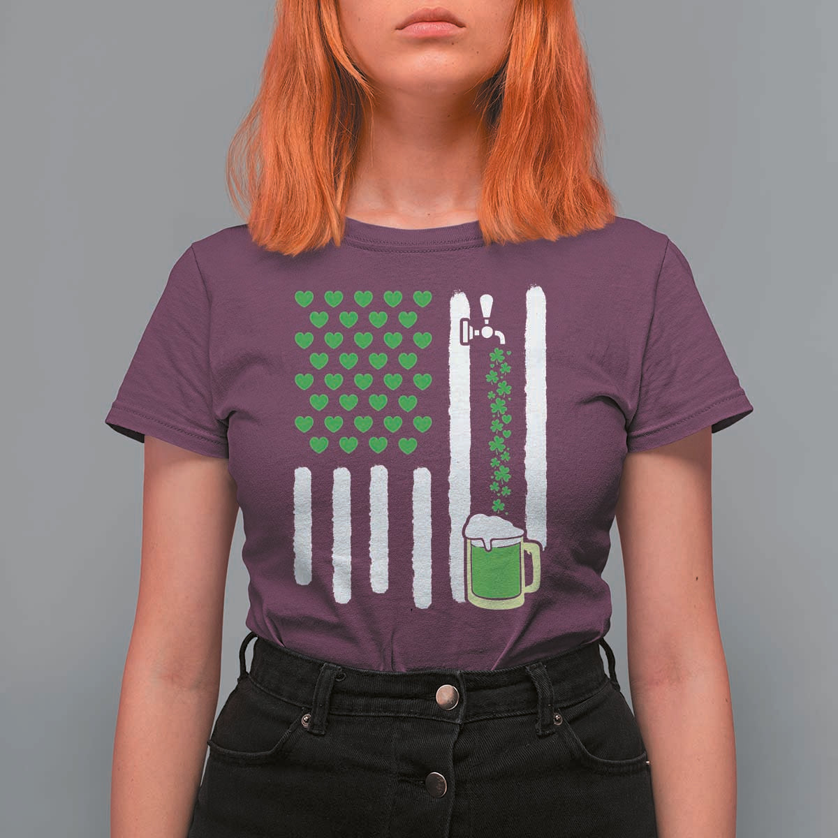 St Patricks Day Irish American Pride Gift T Shirt For Women
