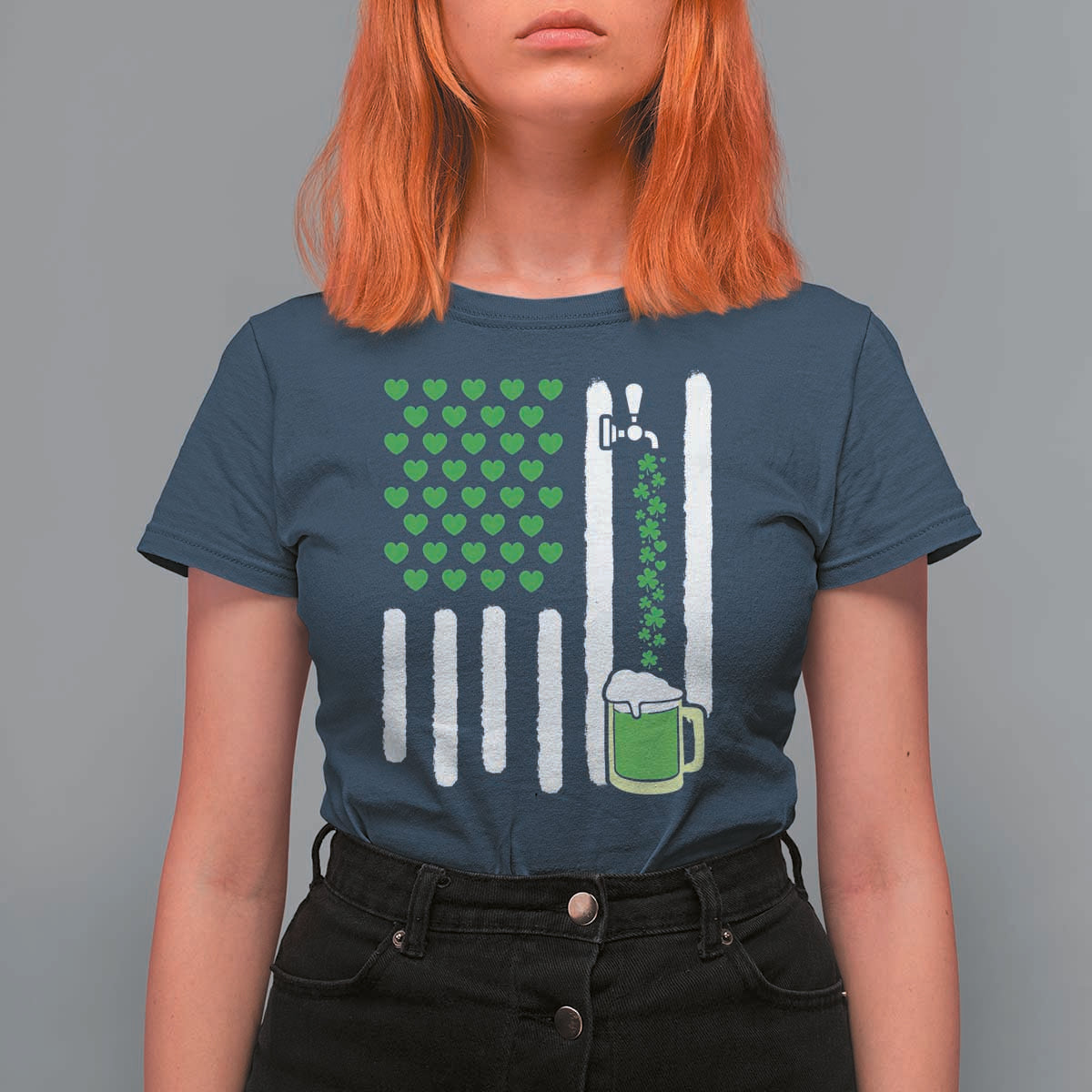 St Patricks Day Irish American Pride Gift T Shirt For Women