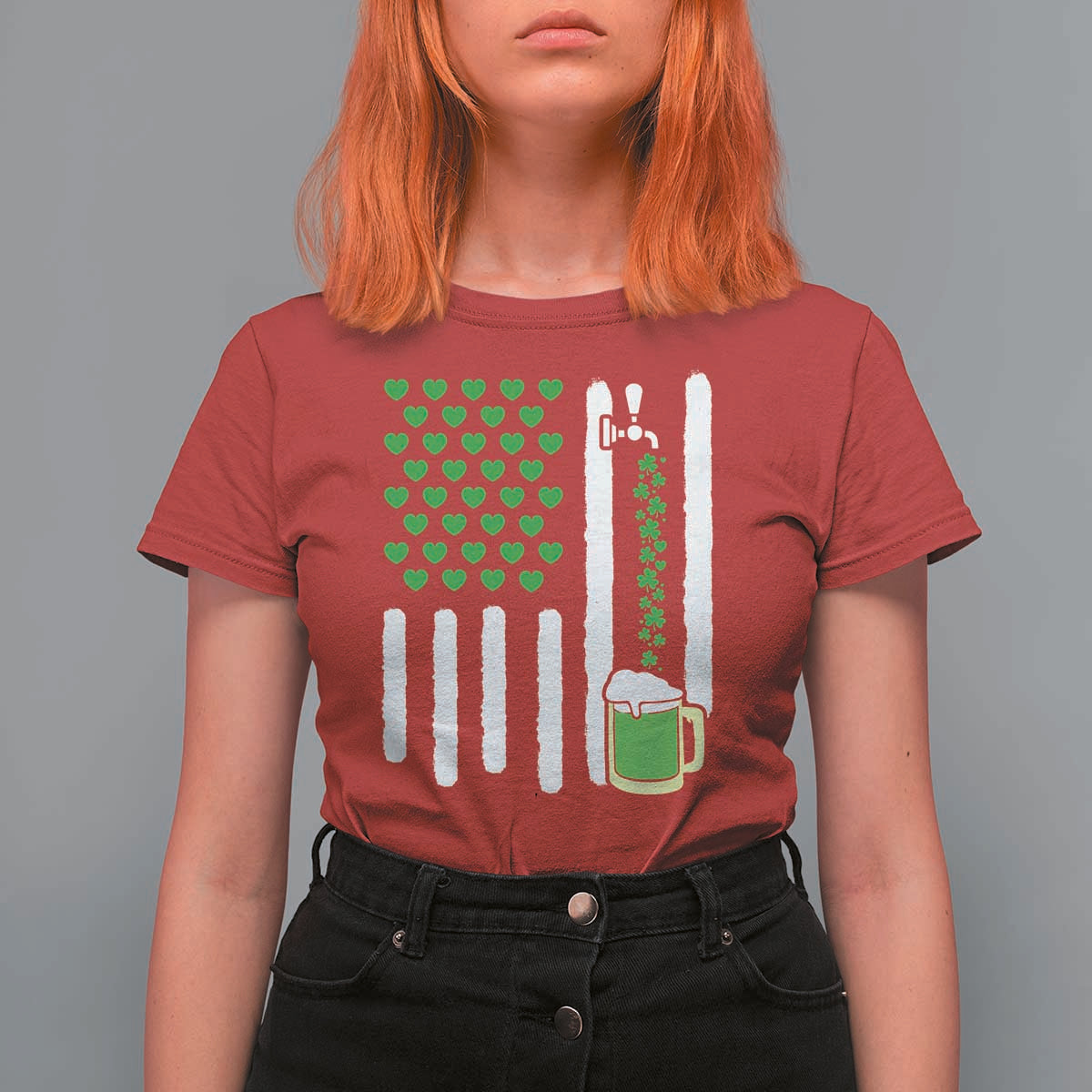 St Patricks Day Irish American Pride Gift T Shirt For Women
