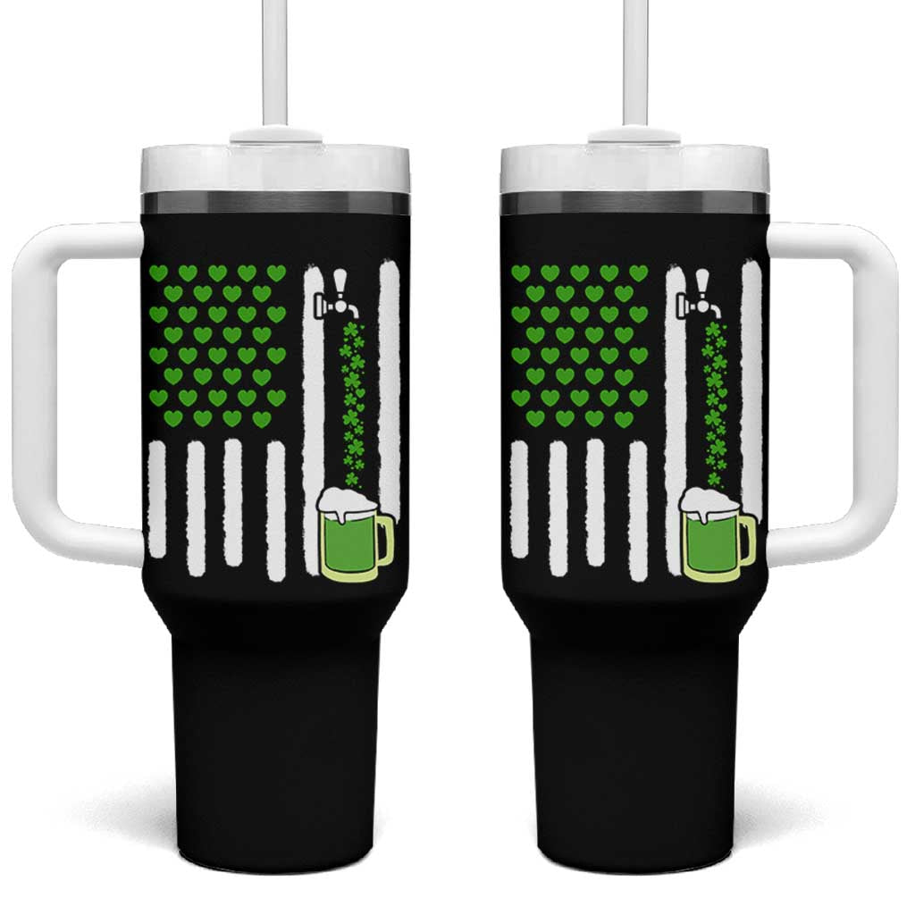 St Patricks Day Irish American Pride Gift Tumbler With Handle