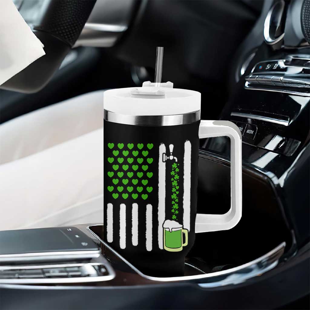 St Patricks Day Irish American Pride Gift Tumbler With Handle