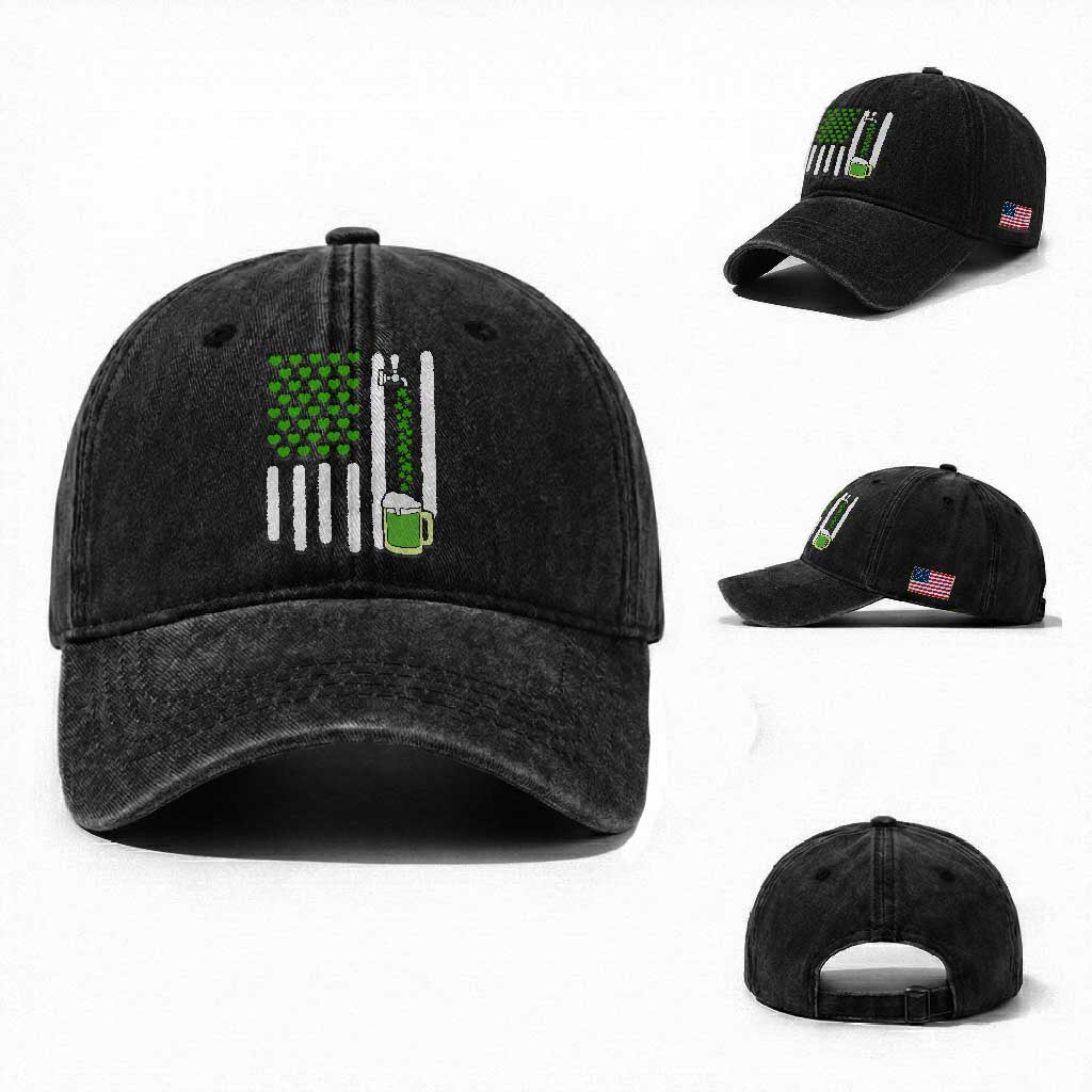 St Patricks Day Irish American Pride Gift Washed Cotton Baseball Cap