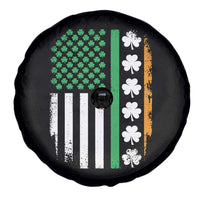 USA Flag With Shamrocks Spare Tire Cover St Patricks Day Gift