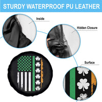 USA Flag With Shamrocks Spare Tire Cover St Patricks Day Gift