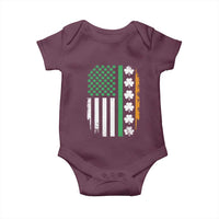USA Flag With Shamrocks Baby Onesie St Patricks Day Gift