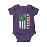USA Flag With Shamrocks Baby Onesie St Patricks Day Gift