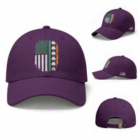 USA Flag With Shamrocks Baseball Cap St Patricks Day Gift