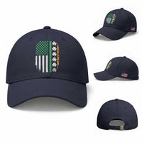 USA Flag With Shamrocks Baseball Cap St Patricks Day Gift