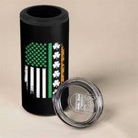 USA Flag With Shamrocks 4 in 1 Can Cooler Tumbler St Patricks Day Gift