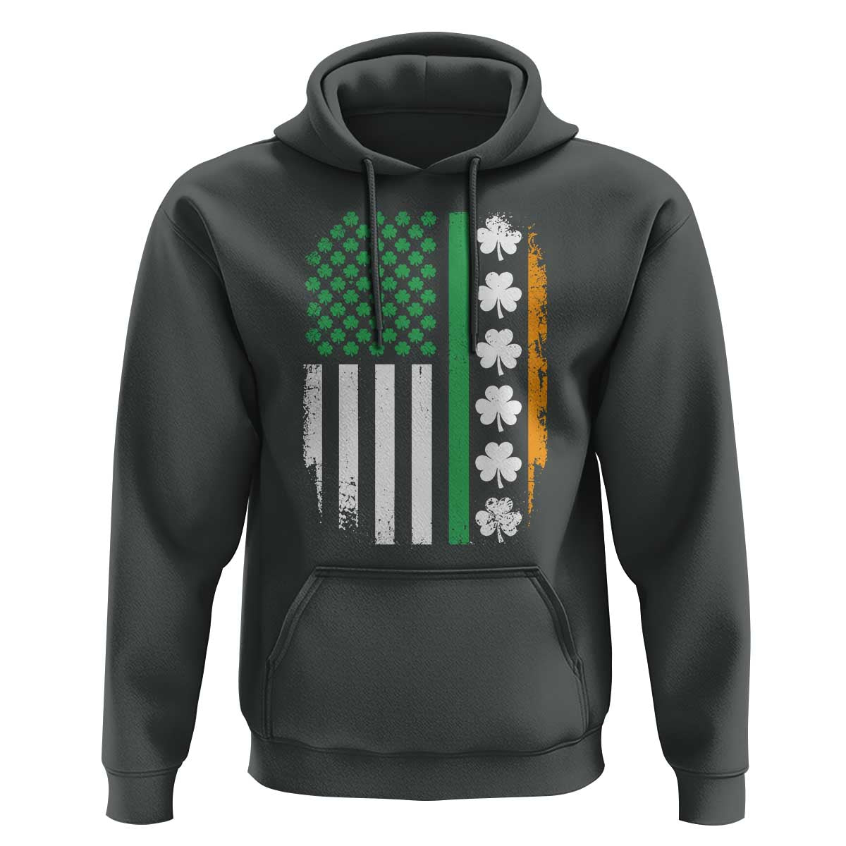 USA Flag With Shamrocks Hoodie St Patricks Day Gift
