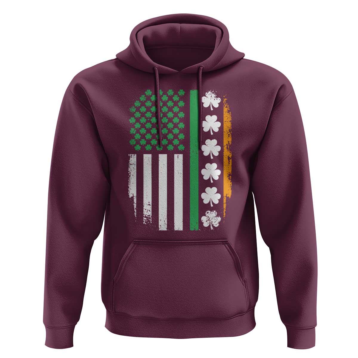 USA Flag With Shamrocks Hoodie St Patricks Day Gift