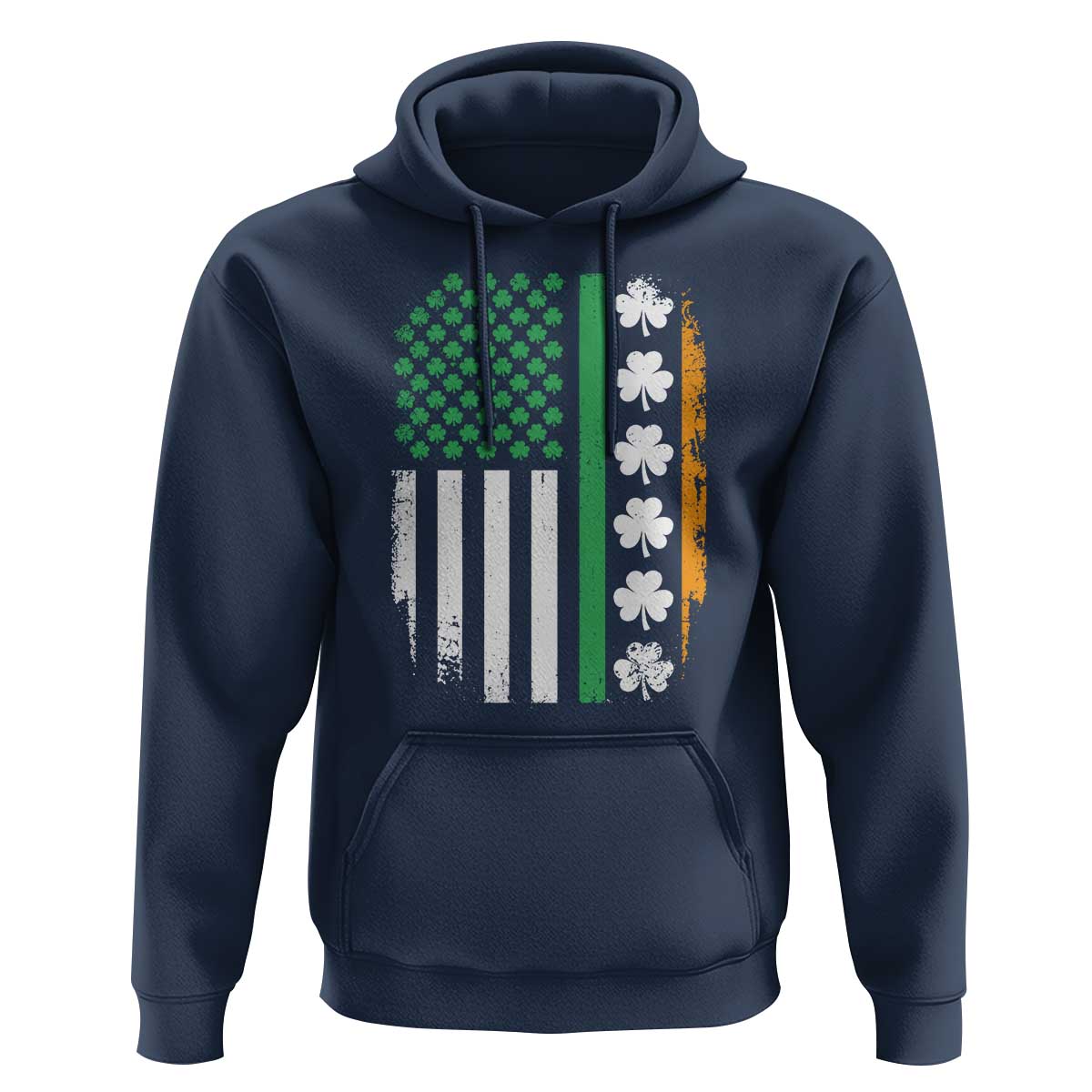 USA Flag With Shamrocks Hoodie St Patricks Day Gift