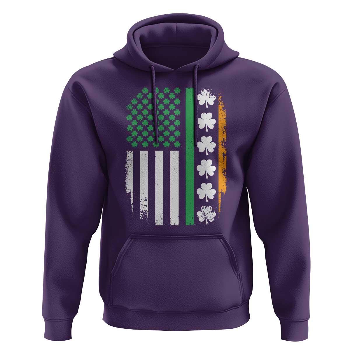 USA Flag With Shamrocks Hoodie St Patricks Day Gift