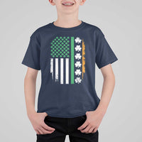 USA Flag With Shamrocks T Shirt For Kid St Patricks Day Gift