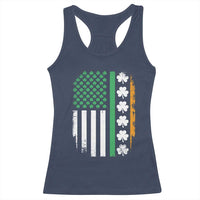USA Flag With Shamrocks Racerback Tank Top St Patricks Day Gift