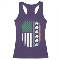 USA Flag With Shamrocks Racerback Tank Top St Patricks Day Gift