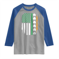 USA Flag With Shamrocks Raglan Shirt St Patricks Day Gift