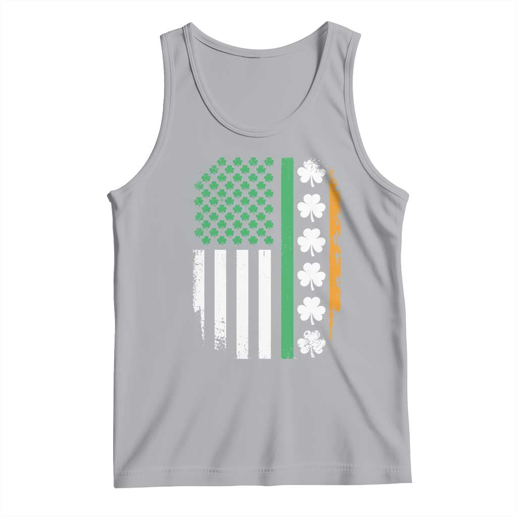 USA Flag With Shamrocks Tank Top St Patricks Day Gift