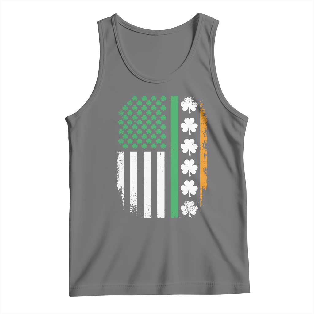 USA Flag With Shamrocks Tank Top St Patricks Day Gift